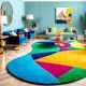 Handcrafted Multicolor Geometric Abstract Living Rug